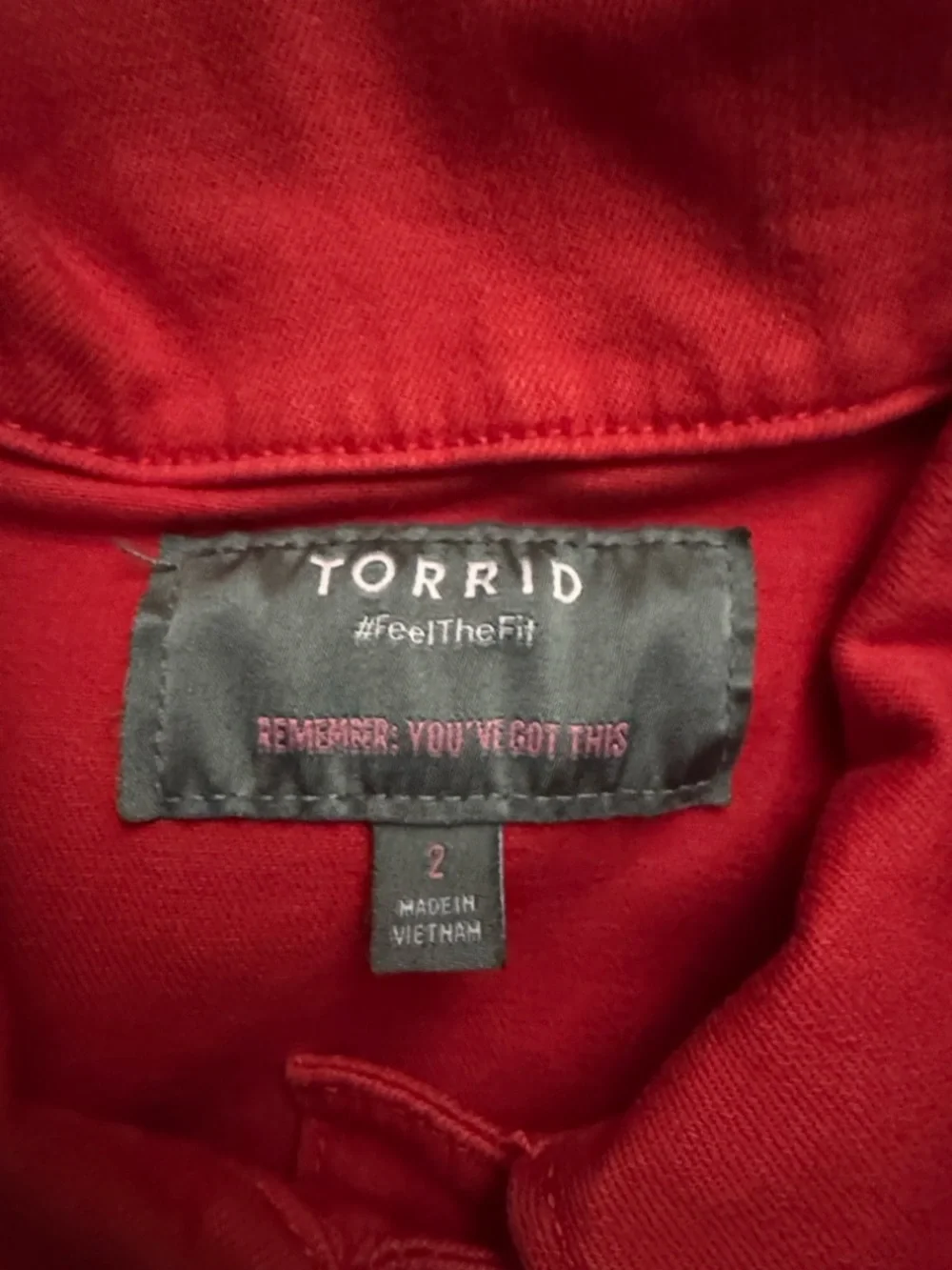 torrid Bold Red Denim Vest - Picture 2 of 4